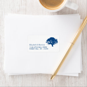 Etiqueta Árvore de Carvalho Azul, Casamento Russo e Minimal