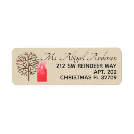 Etiqueta Árvore de Casquilho e Folha de Água ou Escolher Co