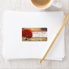 Etiqueta Árvore de Folhas em Coração Caprichoso Fofo Pontos