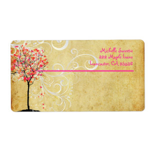 Etiqueta Árvore de Mapeamento Rosa PixDezines