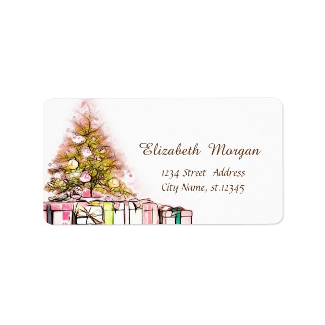 Etiqueta Árvore de Natal, Apresenta Férias (Frente)