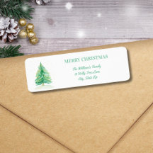 Árvore de Natal Aquarela com neve Dourada