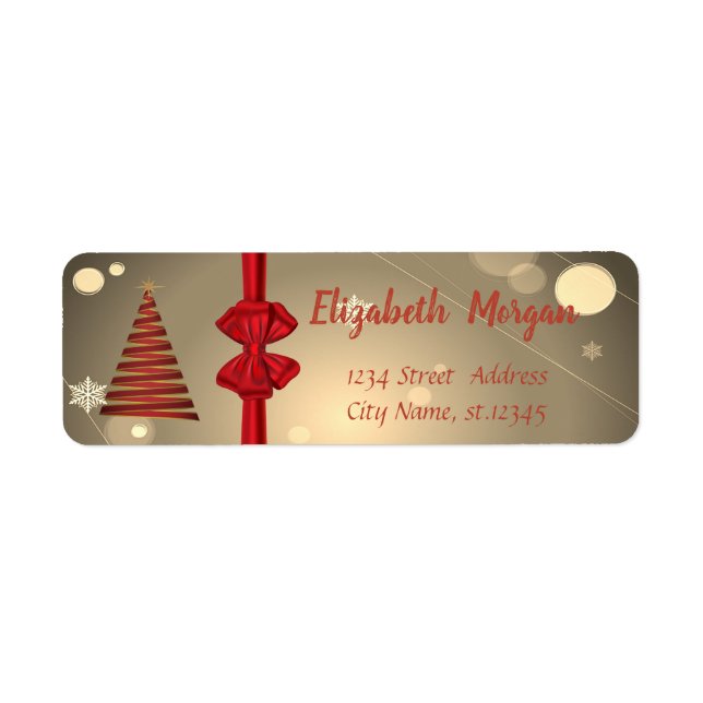 Etiqueta Árvore de Natal, Arco Vermelho de Férias (Frente)