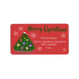 Etiqueta Árvore de Natal da Família com fotos