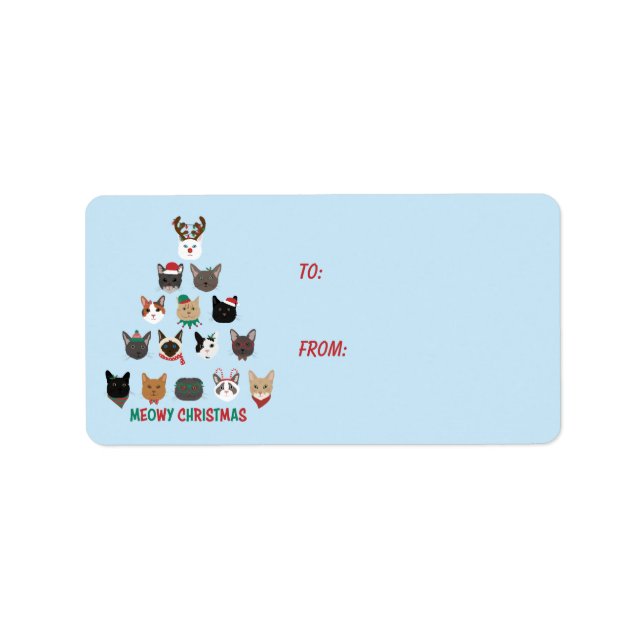 Etiqueta Árvore de Natal de Cat (Frente)