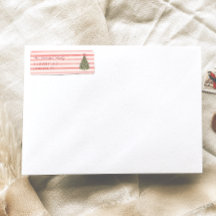 Árvore de Natal do Retro Watercolor Red Strips