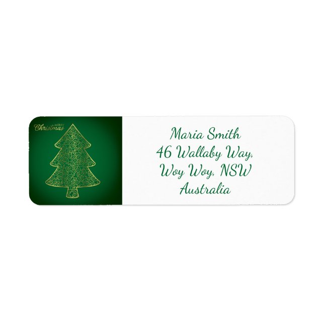 Etiqueta Árvore de Natal Elegante (Frente)