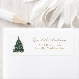 Etiqueta Árvore de Natal Endereço Elegante