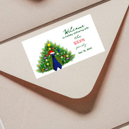 Etiqueta Árvore de Natal Família Pavão Envio
