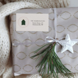 Etiqueta Árvore de Natal Festiva Moderna