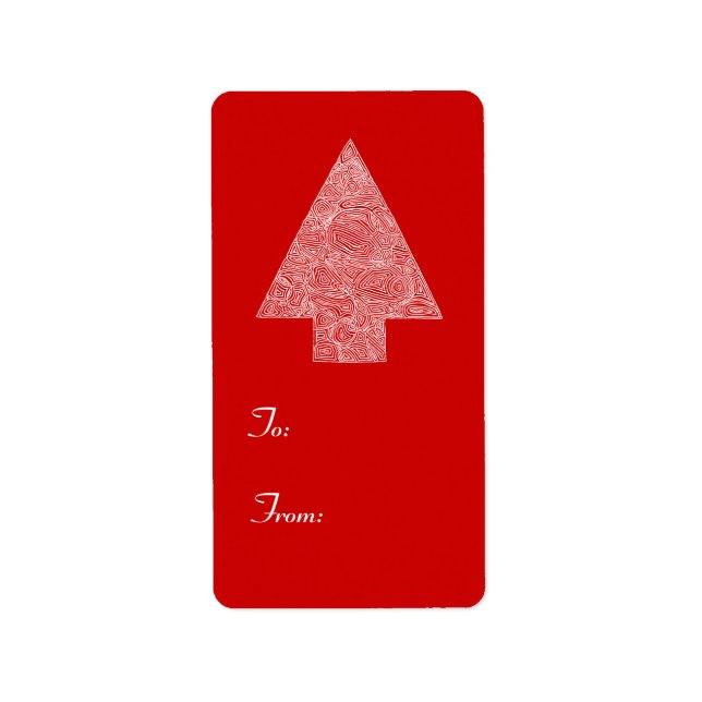 Etiqueta Árvore de Natal Moderna (Frente)
