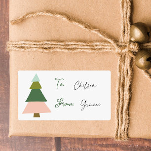 Etiqueta Árvore de Natal Moderna Colorida Para Rótulo
