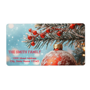 Etiqueta Árvore de Natal Vintage Branco com Purpurina de Fe