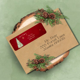 Etiqueta Árvore de Natal Whimal Watercolor