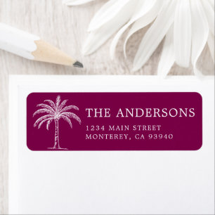 Etiqueta Árvore de Palma do Logotipo de Casamento de Monogr