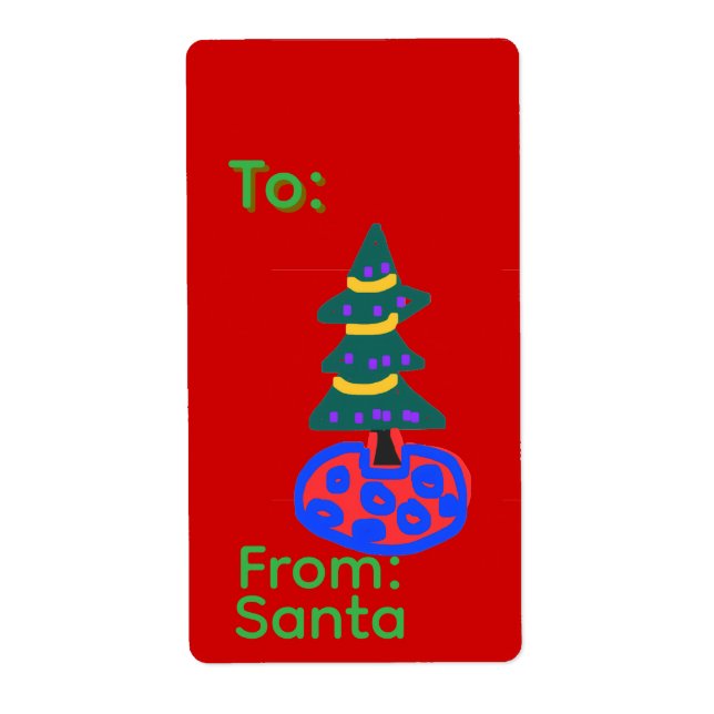 Etiqueta Árvore feliz de Natal (Frente)