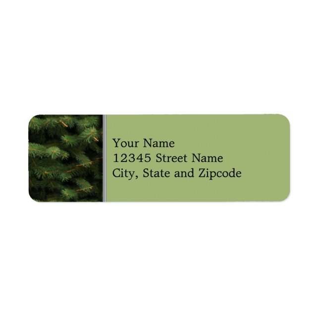 Etiqueta Árvore Spruce com fundo verde (Frente)