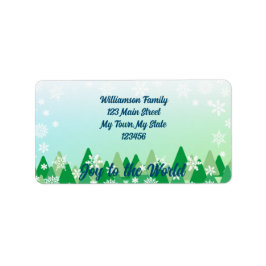 Etiqueta Árvores de Natal Brancas Neves Alegrem-se ao Mundo