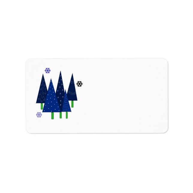 Etiqueta Árvores de Natal Caprichosas (Frente)