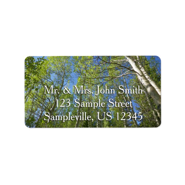 Etiqueta Árvores de Pássaros de Verão na Montanha Rochosa (Frente)