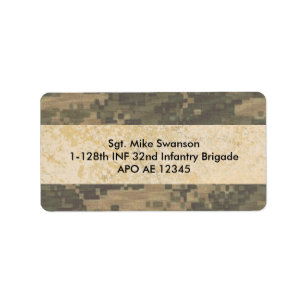 Etiqueta As forças armadas camuflam o costume personalizad