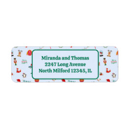 Etiqueta As ilustrações de Natal em branco retornam etiquet