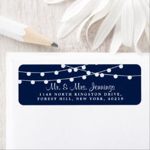 Etiqueta As Luzes De Corda Na Coleção De Casamentos Azuis