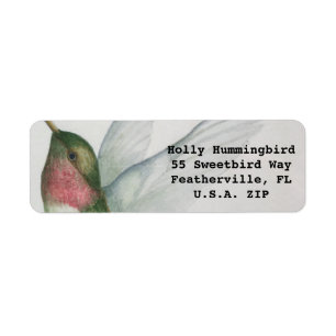 Etiqueta Asas Elegantes de Hummingbird