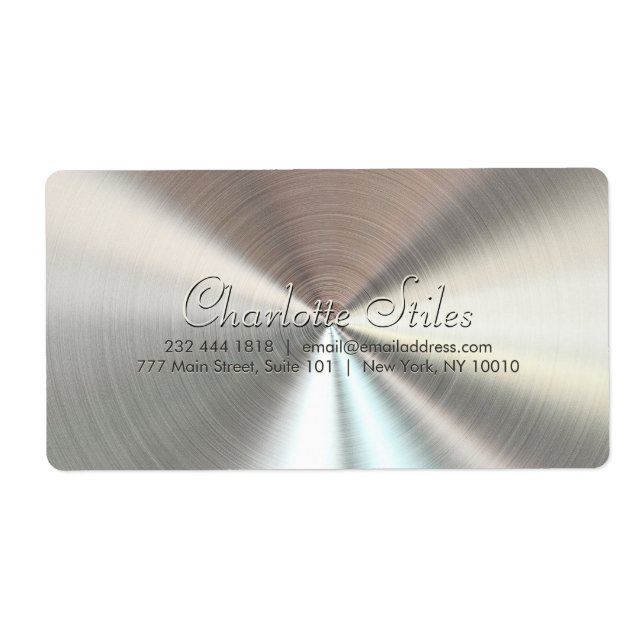 Etiqueta Aspecto Metálico Radial Personalizado - Cromo (Frente)