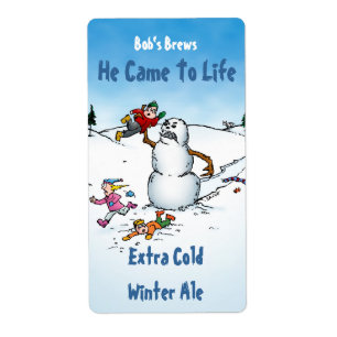Etiqueta Assassino Snowman - Rótulos de Cerveja Engraçado