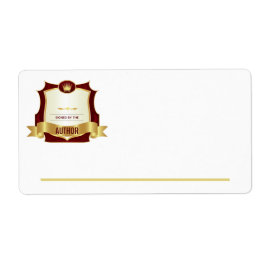 Etiqueta Assinado pelo Autor Bookplate, Vermelho Dourado