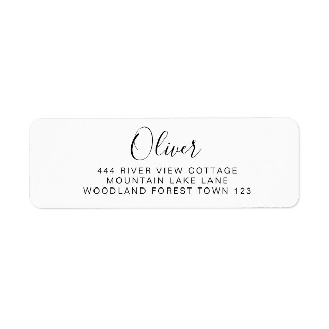 Etiqueta Assinatura Clássica - Branco Elegante Branco Simpl (Frente)