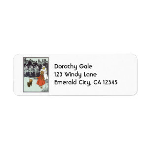 Etiqueta Assistente de Vintage de Oz Dorothy Toto Glinda Mu
