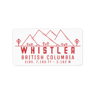Etiqueta Assobiador da Colúmbia Britânica e do Canadá Minim
