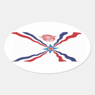 Etiqueta Assyrian da bandeira da nação