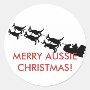 Etiqueta australiana alegre do Natal