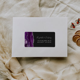 Etiqueta Autoendereço RSVP de Casamento Escuro de Prata Rox