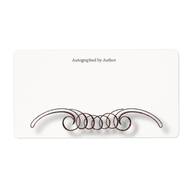 Etiqueta Autografado pelo Autor Bookplate (Frente)