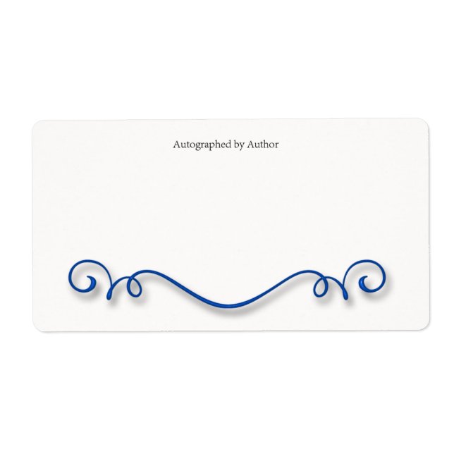 Etiqueta Autografado pelo Autor Bookplate (Frente)