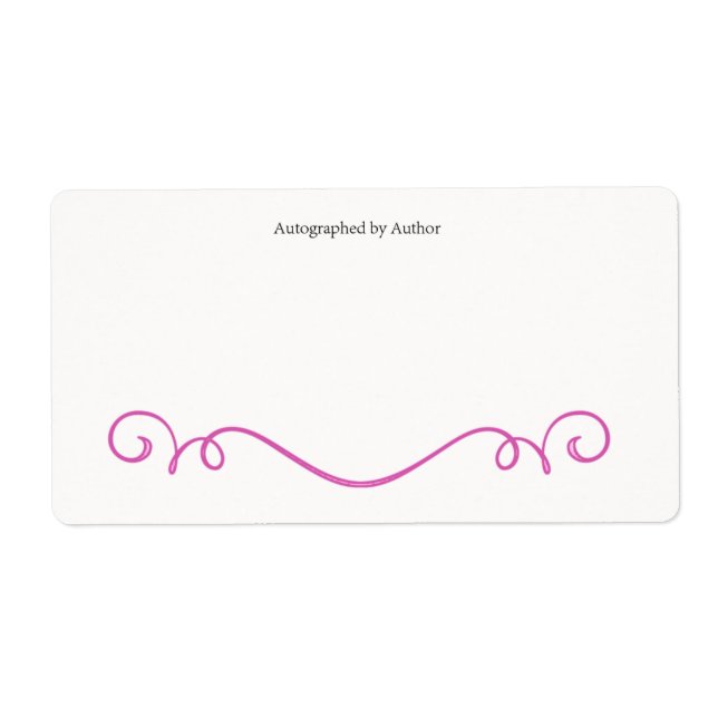 Etiqueta Autografado pelo Autor Bookplate (Frente)