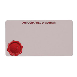 Etiqueta Autografado pelo selo A da cera do autor