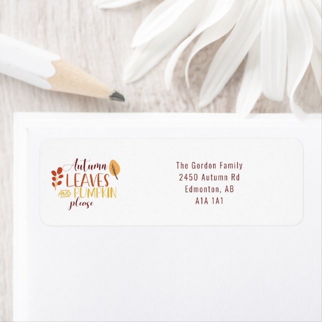 Etiqueta Autumn Deixa Pumpkin Feliz Ação de Graças (Insitu)