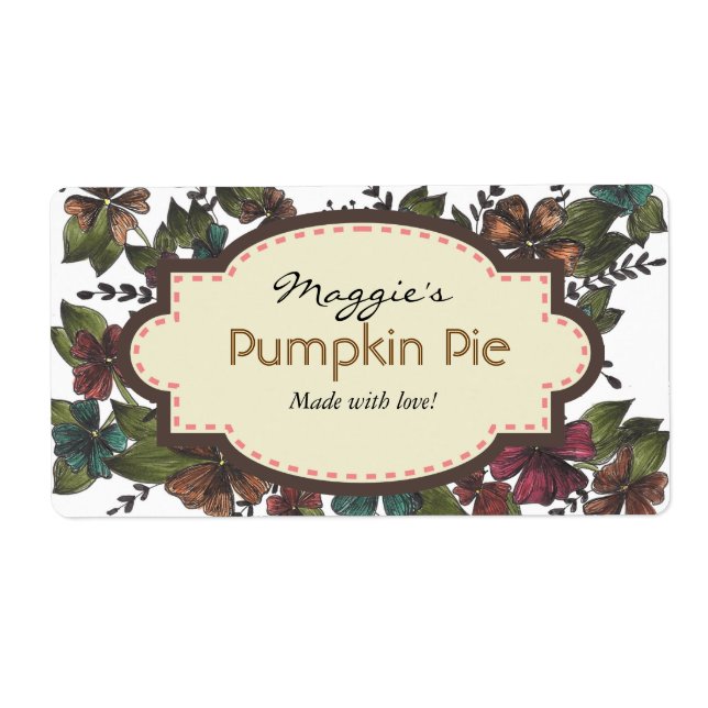 Etiqueta Autumn Fall Floral Baking Labels (Frente)