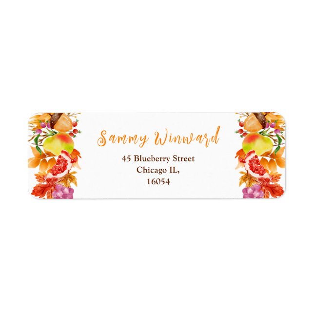 Etiqueta Autumn Fall Harvest Baby Shower (Frente)