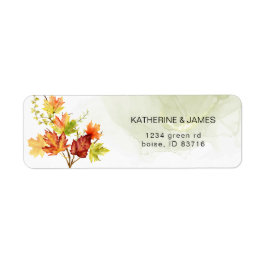 Etiqueta Autumn Feel Elegante Folhas selvagens Endereço de 