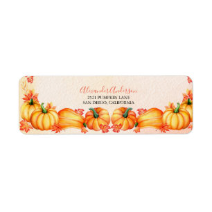 Etiqueta Autumn Pumpkin   Ação de Graças