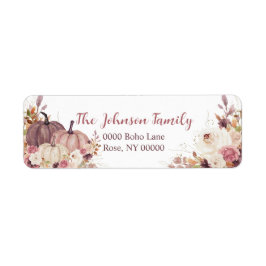 Etiqueta Autumn Pumpkin Floral, Endereço