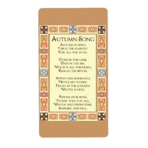 Etiqueta Autumn Song Graças Harvest Poem Sticker