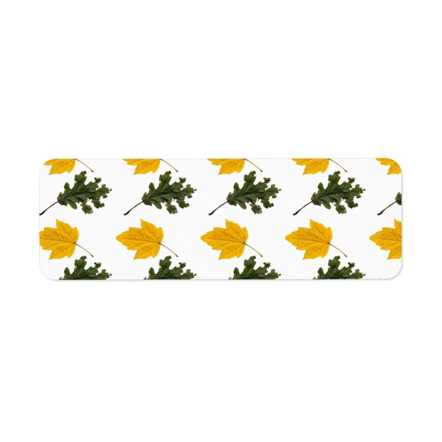 Etiqueta Autumn Symmetry Leaf Pattern (Frente)