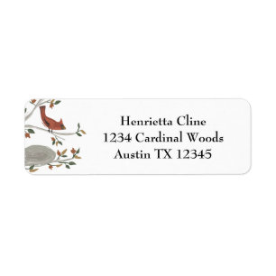Etiqueta Ave Cardinal de outono